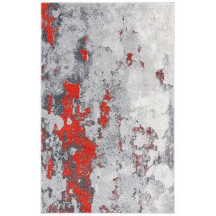 Drury Looped/Hooked Orange Rug