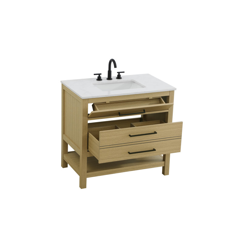 Meuble-lavabo simple 36 po_Moderne_VF60536, Brun miel
