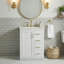 Meuble-lavabo 24 po avec lavabo intégré, 1 armoire de porte et 3 tiroirs de rangement, quincaillerie à fermeture en douceur, finition peinte, blanc-791085788-804735180