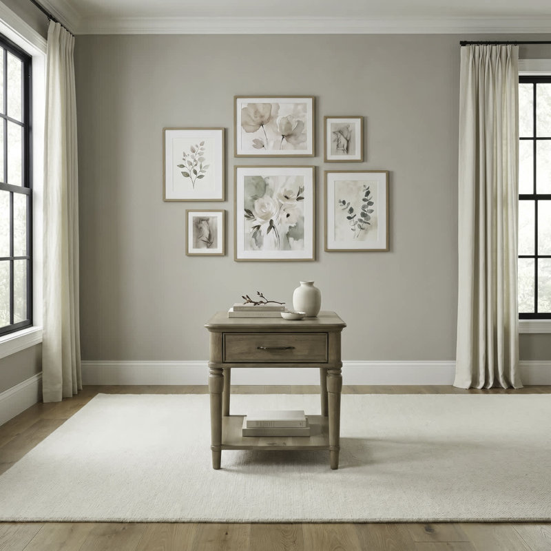 Table d'appoint rectangulaire Hickory Grove, fini brun patrimonial