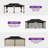 Aluminum Patio Hardtop Bronze Gazebo with Privacy Curtain and Mosquito Netting-116818739