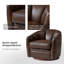 Ensemble de 2 fauteuils pivotants en cuir 29,25 po Guarracino avec base en bois massif-994533137