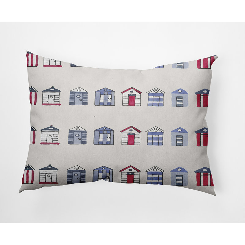 Outdoor Reversible Throw Pillow, Ivory