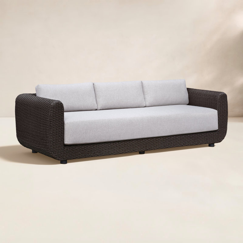 Soma Outdoor 3 - Seat Patio Sofa, Dark Brown