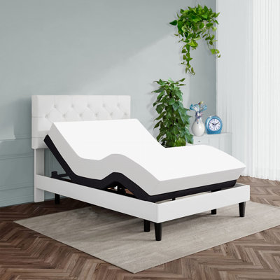 Base de lit réglable Zariah Zero Gravity, télécommande sans fil, massage avec fauteuil inclinable à dégagement zéro, inclinaison du coussin