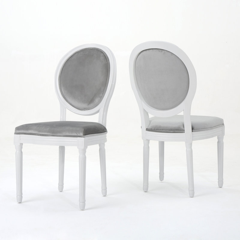 Jamar 19.25'' H Upholstered Side Chair, Horizon Gray/White