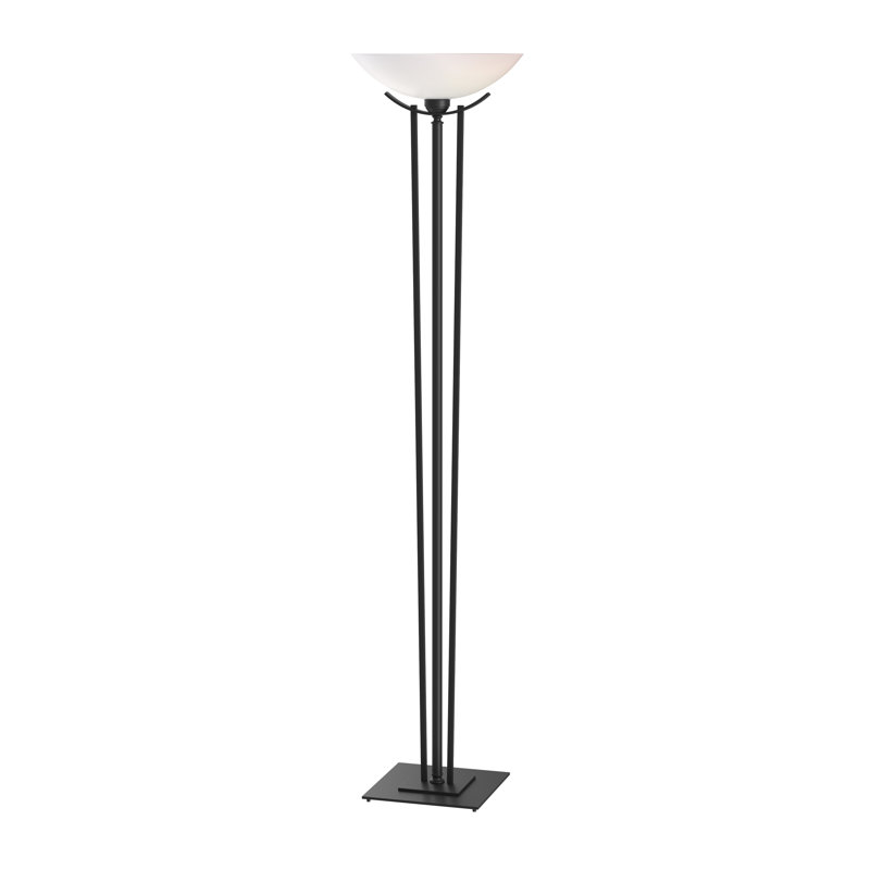 Black and Sand Glass Torchiere Floor Lamp