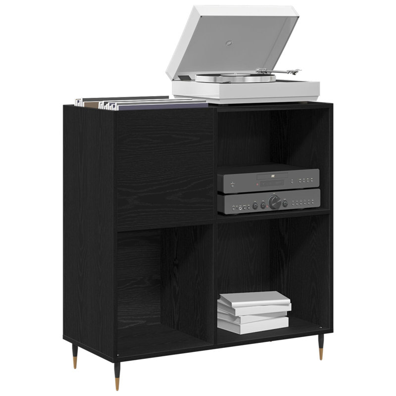 Deira Rectangle Accent Cabinet, Black Oak