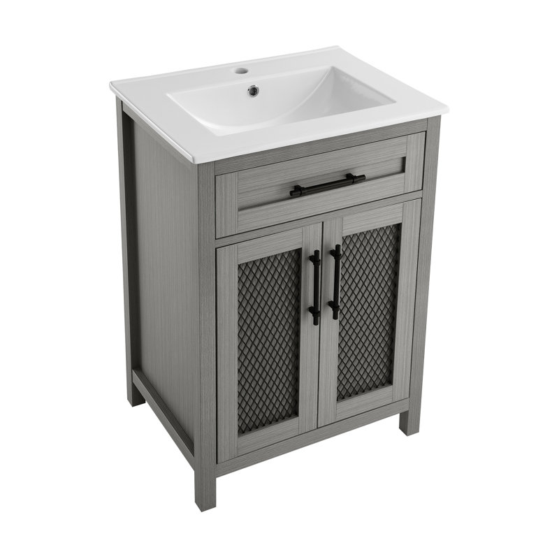 Meuble-lavabo gris Calice
