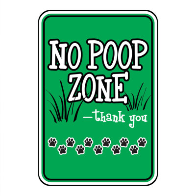 No Poop Zone Green Mini Garden Sign
