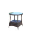Table basse de patio ronde avec dessus en verre trempé transparent