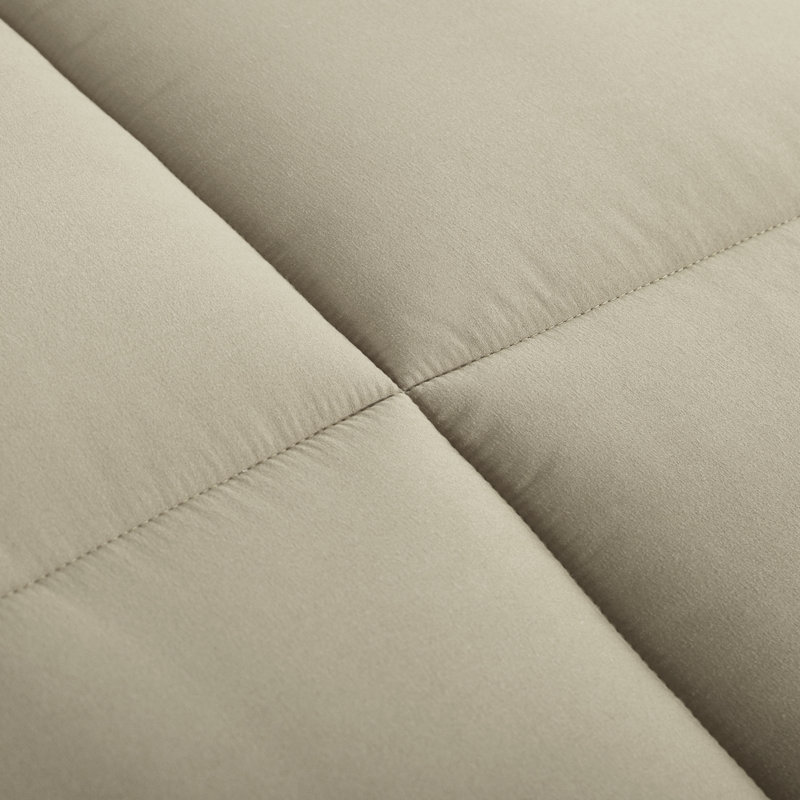 Ensemble d'édredon en microfibre 5/7-pièces , Édredon de grande taille et 6 pièces supplément, Kaki / Brun