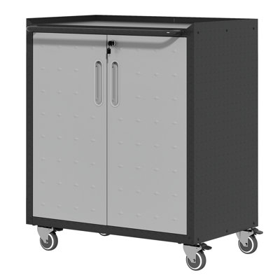 Armoire de rangement en métal robuste avec roulettes - Armoire de rangement pour outils robuste et durable pour les solutions de rangement de garage, de bureau et de maison