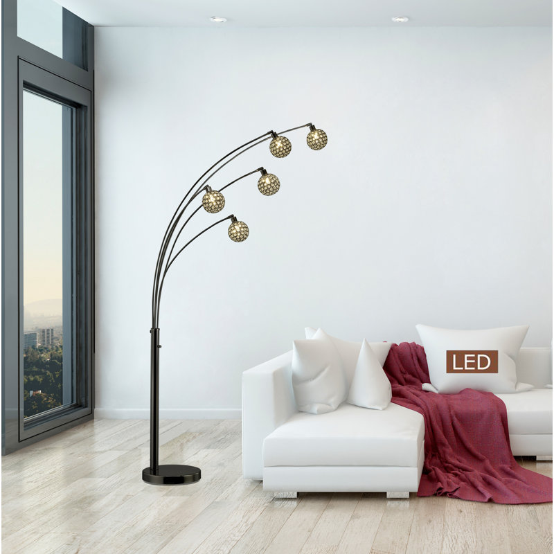 Manhattan Quan 84'' Chrome Tree Floor Lamp, Clear