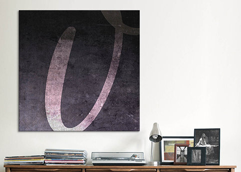 « b & i nég », art textuel sur toile, r, H 37 po x l 37 po x P 1,5 po