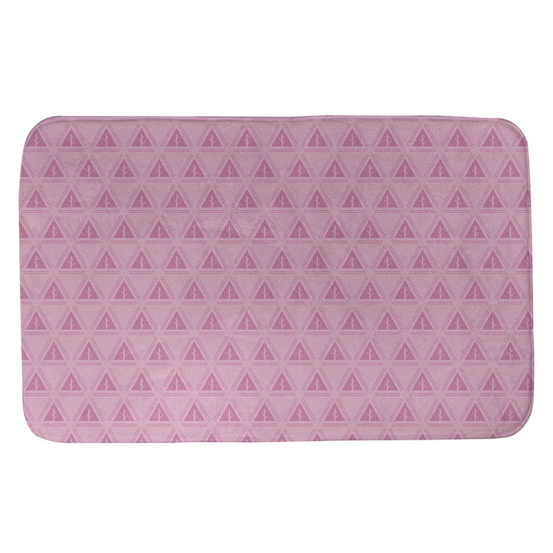 Tapis pour salle de bain à arbres minimalistes Barbra, l 17 po x L 24 po, Rose clair