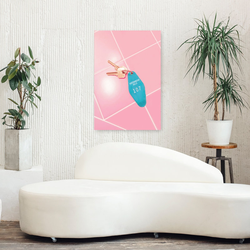 Art mural de palmier rétro rétro moderne, H 36 po x l 24 po
