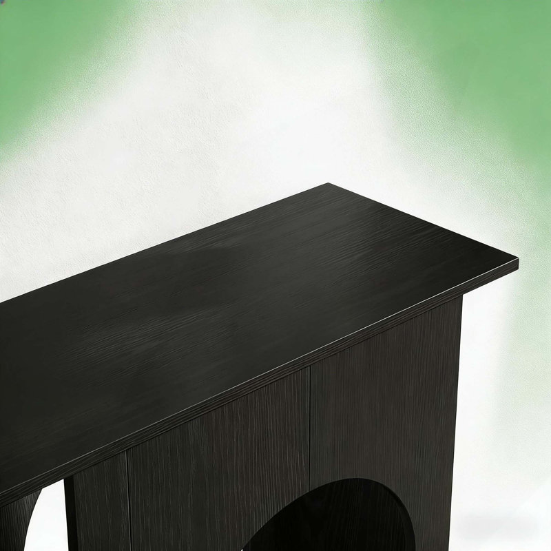 Console élégante avec base à double arche pour les petits espaces, table de canapé durable et facile à assembler avec un design élégant