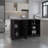 Kitchen Island Two Cabinets, Three Open Shelves-370941353