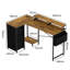  Gaming Desk L Shaped with USB Charging Port Power Outlet Walnut Color