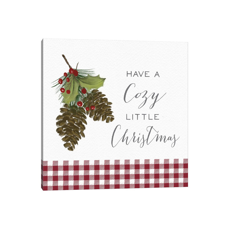 Cozy Christmas Gingham I by Hartworks - Wrapped Canvas Print, 45.72 cm H x 45.72 cm W x 1.91 cm D