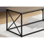 Table de salon moderne avec surface stratifiée taupe et support en métal noir