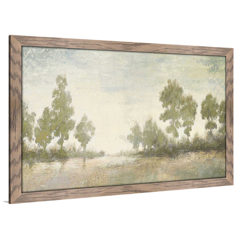Panneau «Distant Valley» par Michael Marcon - Peinture, Cadre taupe délavé, H 33,5 po x l 49,5 po x P 1 po