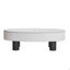 Table basse ovale avec plateau en faux marbre