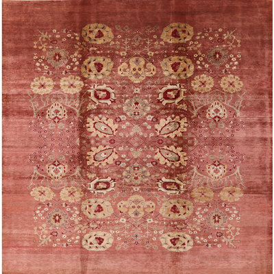 Tapis à motif floral rose