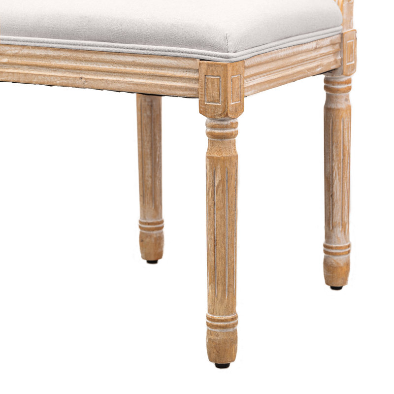 Ensemble de 2 chaises en bois avec sièges en tissu RICHELIEU, Gris clair