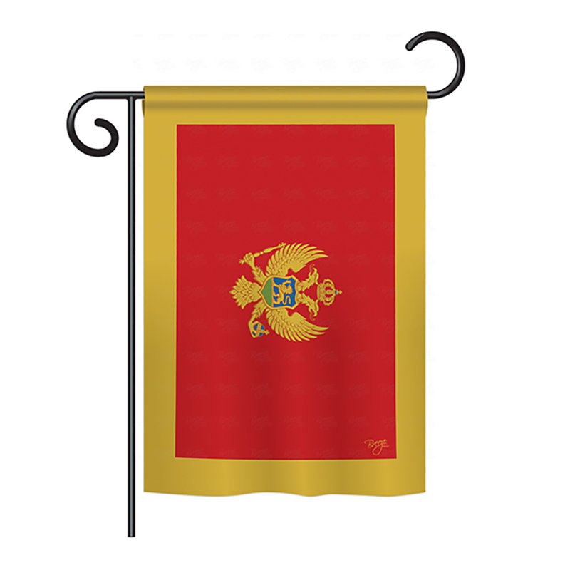 Drapeau maison en polyester 2 côtés monténégro, H 40 po x l 28 po