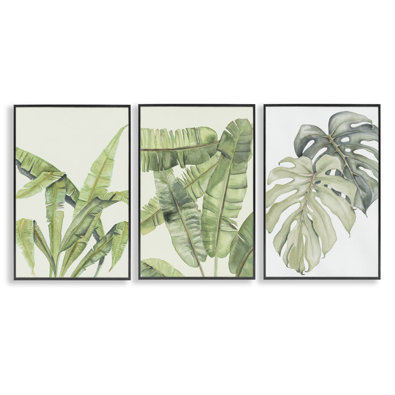 Ensemble de giclées encadrées 3 pièces, collection Tropical Leaves, design par Errico & Slyp, H 30 po x l 20 po