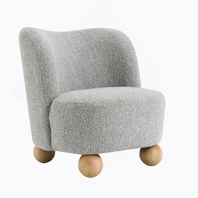 Contemporary Accent Chair With Plush Upholstery, Supportive Back, Ball Feet, And Sleek Silhouette For Living Room And Lounge Spaces