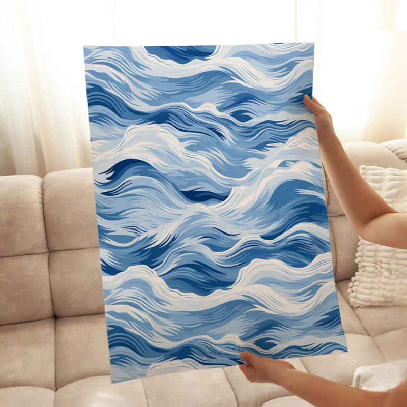 «Beach and Coastal Ocean Waves», reproduction d'art sans cadre, H 10 po x l 8 po