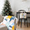 Ensemble de 2 pièces de Noël douillet pastel de Noël: couverture en flanelle 50 x 60 pouces + fourre-tout en toile 15,75 x 13,78 pouces - ensemble de décoration pour les fêtes pour animaux de compagnie