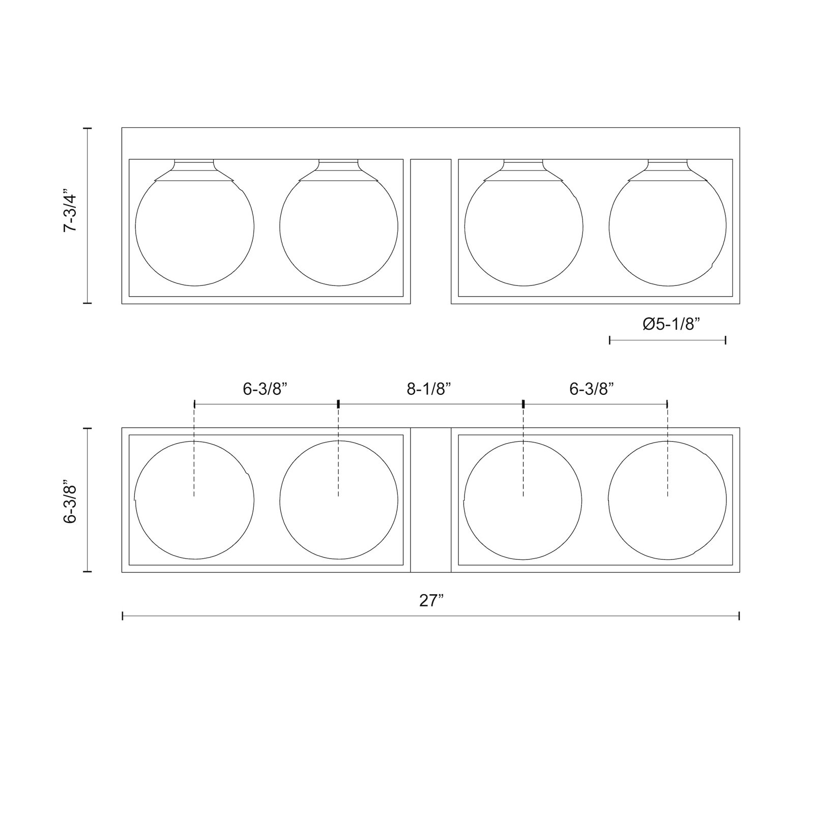Davida Frosted Dimmable Bath Bar, Matte Black, 4