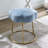 Bonview Flower Upholstered Velvet Metal Accent Stool-2026025196
