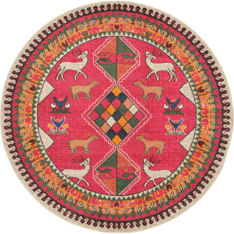 Tapis géométrique Lonniet, Rond 6 pi 1 po