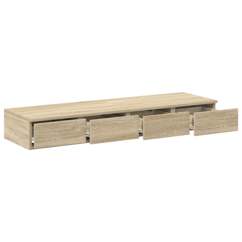 Underbed Storage Drawers, Sonoma Oak, 16.5 H x 120 L x 36.5 W cm