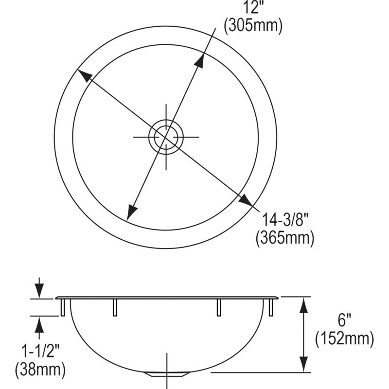 Asana Metal Circular Drop-In Bathroom Sink