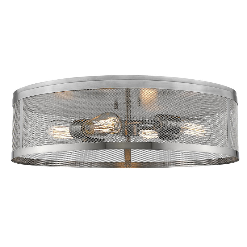 Alyria Steel Flush Mount, Brushed Nickel