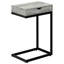 Table d'appoint en stratifié gris avec structure en métal noir - tiroir de rangement pour base de chambre à coucher et salon optionnel
