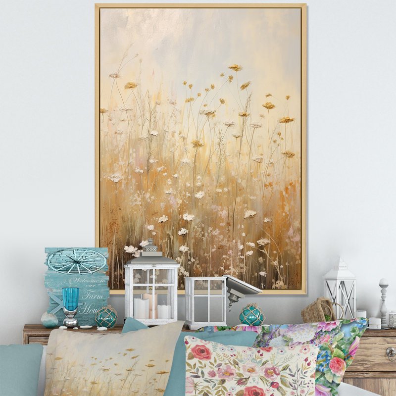 «Meadow Of Dreams V» sur toile, Cadre naturel flottant, H 32 po x l 16 po x P 1 po