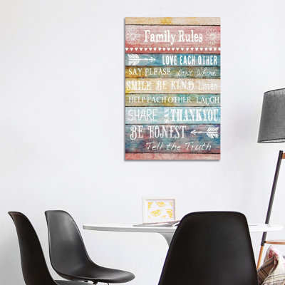 Family Rules 1 Piece Wrapped Canvas Painting