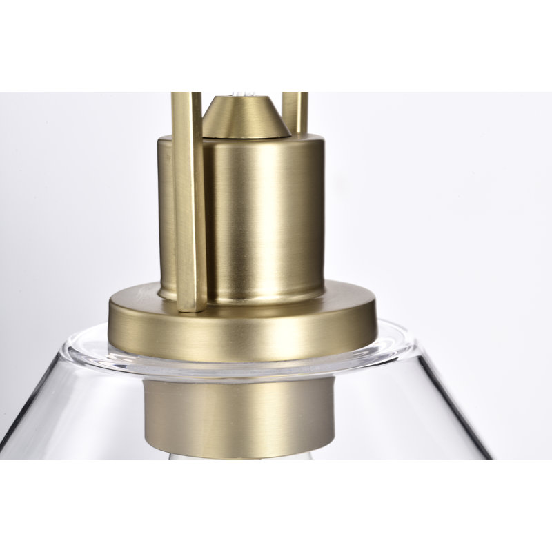 Luminaire suspendu conique à 1 lumière June, Laiton rétro, H 11,5 po x l 11,5 po x P 11,5 po