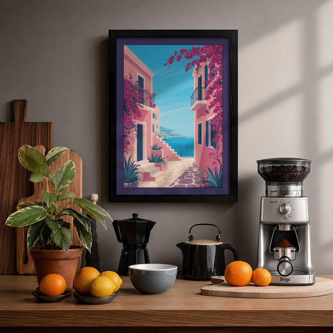 Mediterranean Escape Coastal - Framed Print