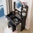 Round LED Mirror Vanity Table + Soft Cushion Stool Set, Large Mirror, Touch Switch, 3 colors, Adjustable Brightness, Large Desktop-479551090