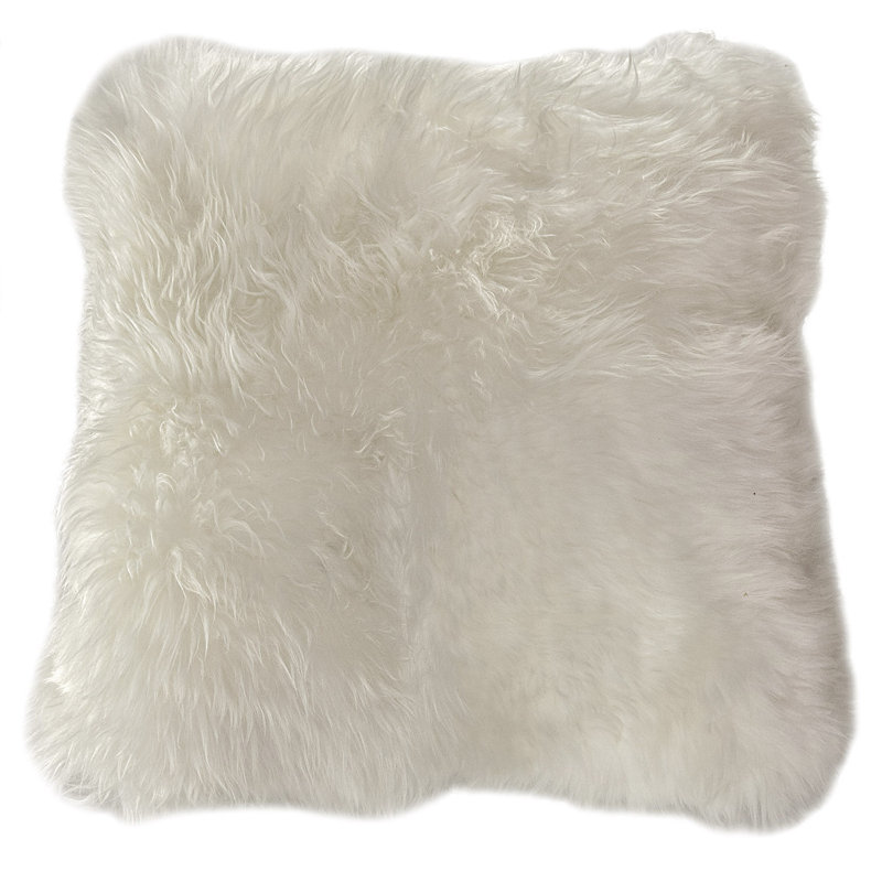 Housse de coussin en fourrure de mouton, Ivoire