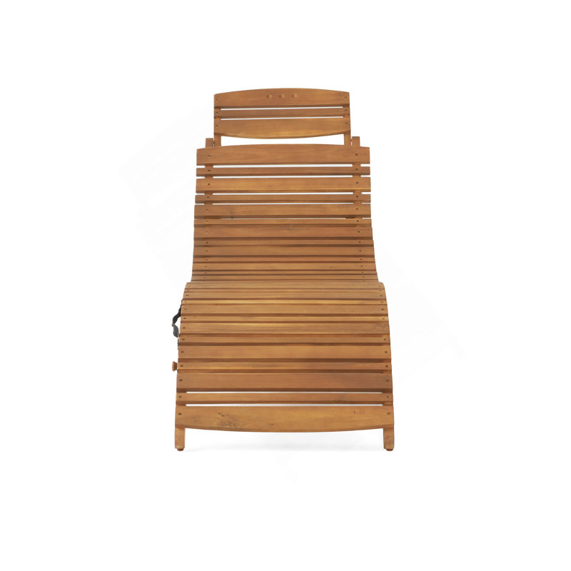 Lahaina Wood Foldable Chaise Lounge, Brown