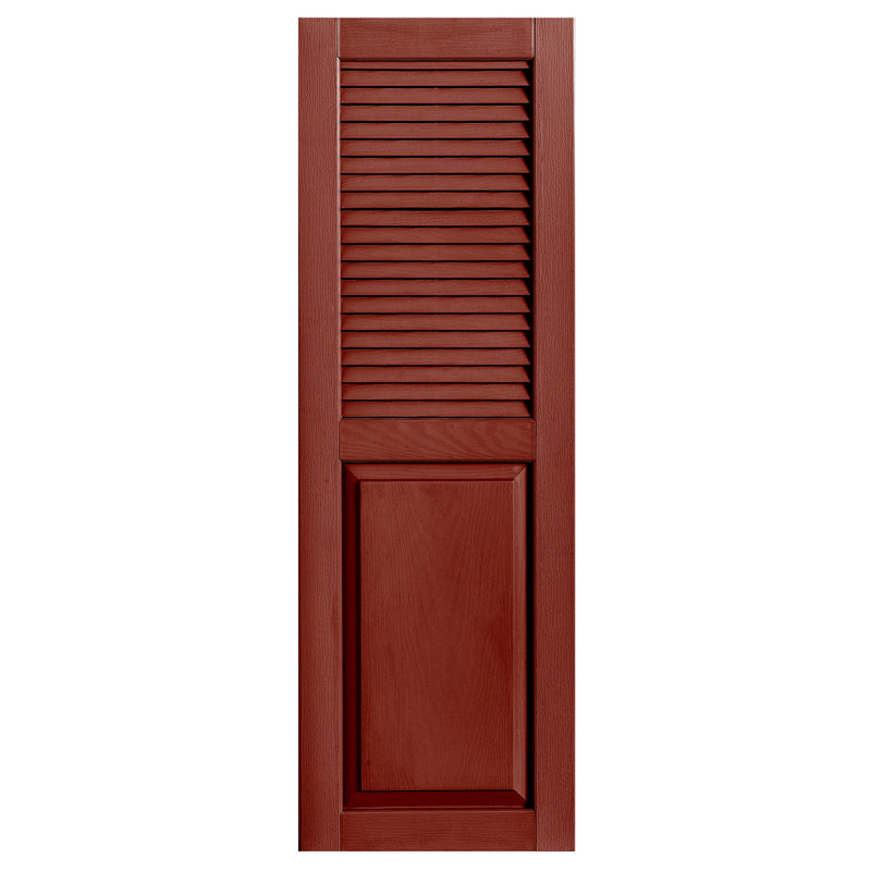 Paire de volets avec plateau à combinaison Cathedral, 72 po, 15 po, Rouge